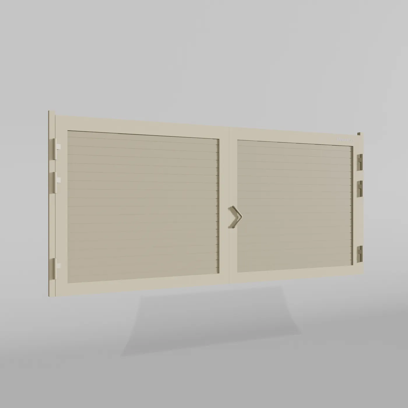 Распашные ворота DoorHan 4200х1600 цвета RAL 1014 (бежевый) с дизайном «доска» без автоматики