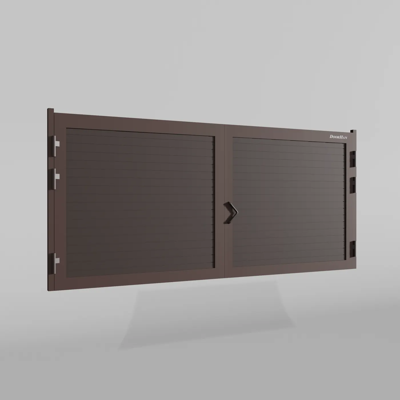 Распашные ворота DoorHan 2500х1800 цвета RAL 8017 (коричнево-красный) с дизайном «доска» с автоматикой